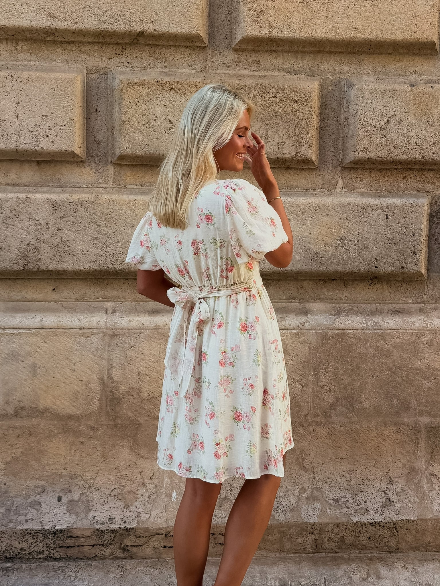 VMBELLA Short Dress - Pink Bella Flower